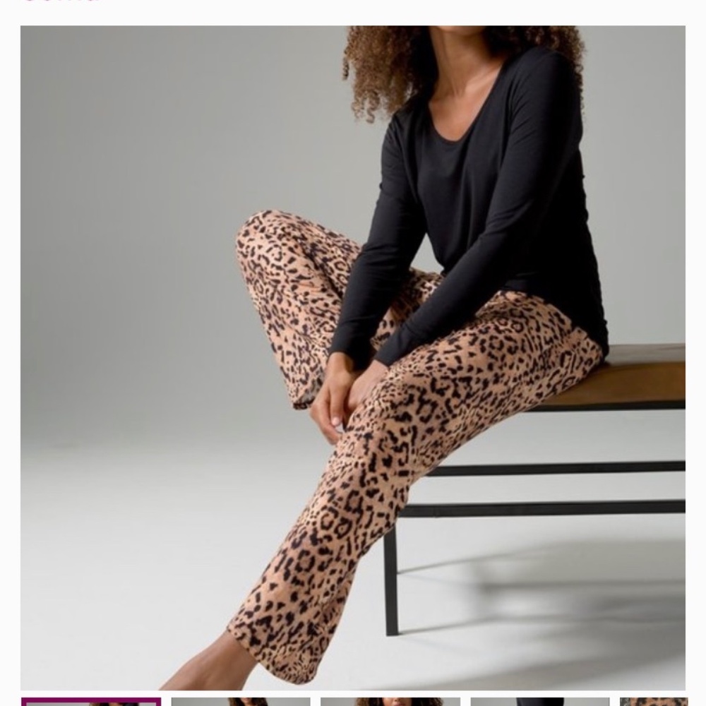 Soma 3pc Cheetah Print PJ Set Sz M